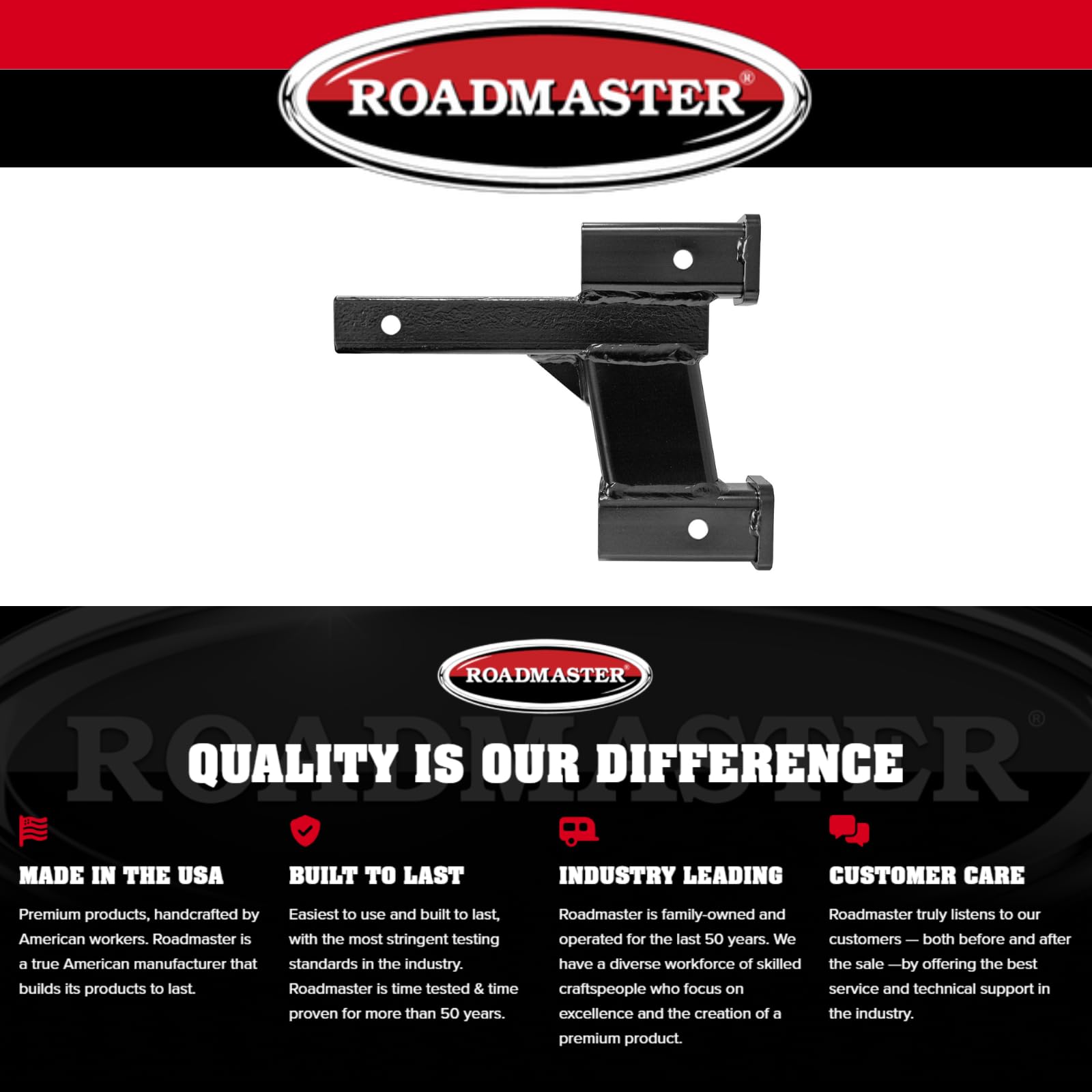 Dual Hitch Roadmaster 077-8 2 Inch Receiver with 2 Inch and 8 Inch Offsets