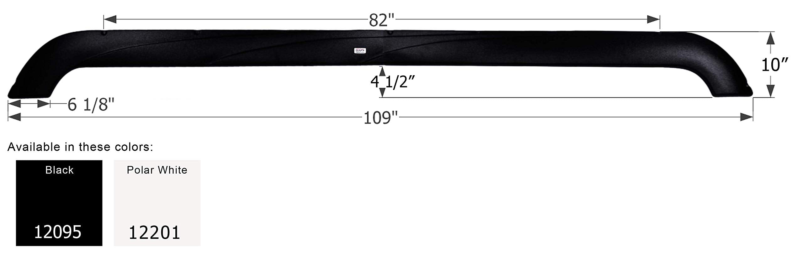 Triple Axle Fender Skirt ICON 12095 for Eclipse Attitude - Black
