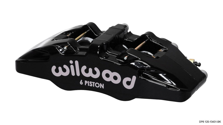 Wilwood Brake Caliper, 6 Piston Dynapro, Driver Side, Aluminum, Black Powder Coat, 13 in OD x 0.380 in Thick Rotor, 5.25 in Lug Mount, Each