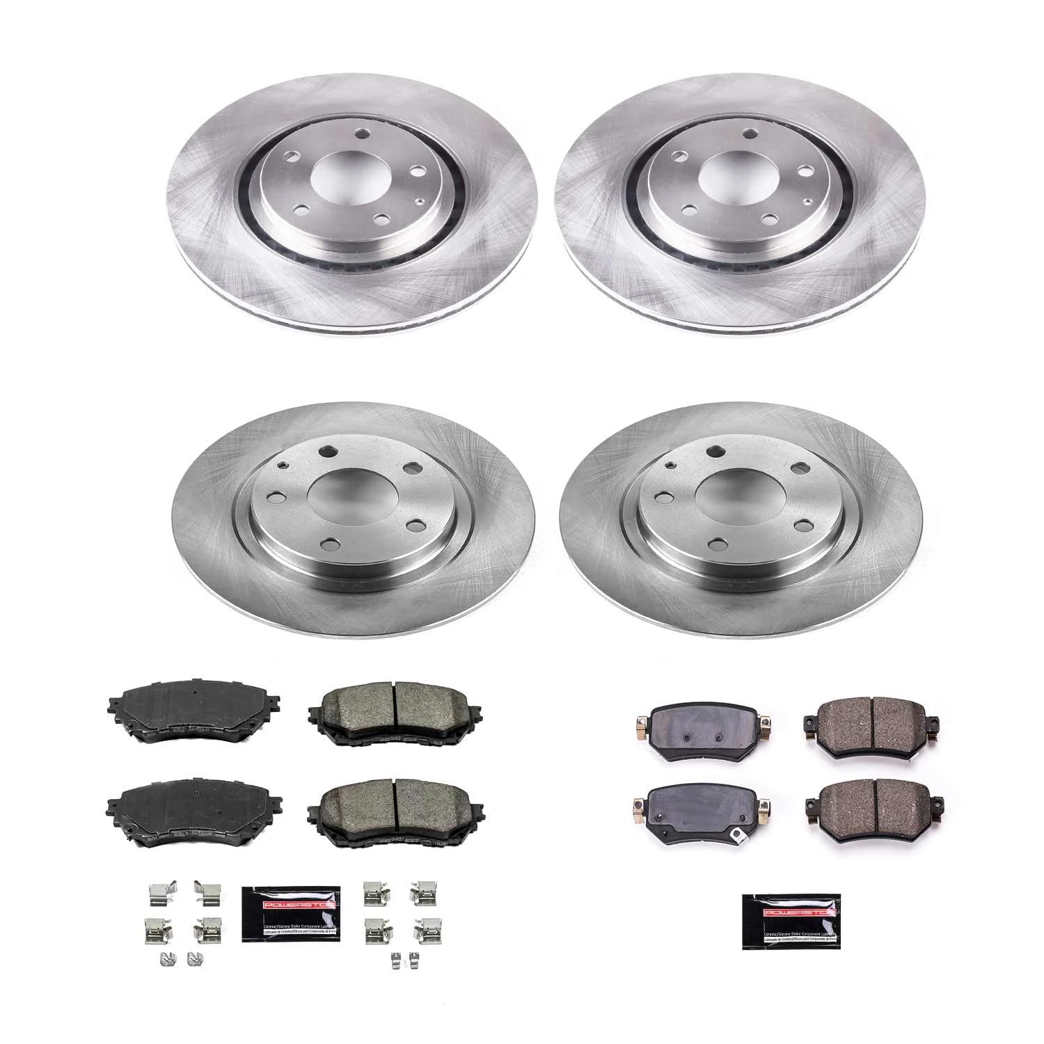 Power Stop KOE8618 Brake Kit-OE Front and Rear Brake Rotors & Ceramic Brake Pads For Mazda 6 2019-2020 [Model Specific]