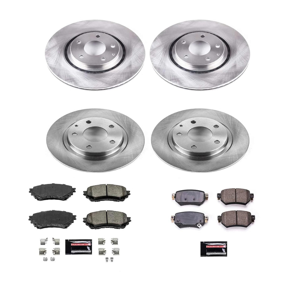 Power Stop KOE8618 Brake Kit-OE Front and Rear Brake Rotors & Ceramic Brake Pads For Mazda 6 2019-2020 [Model Specific]