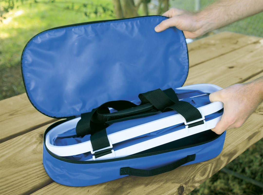 Camco Wash Bucket Rectangular Collapsible with Zippered Storage Case - Ideal For Large Wash Brushes, Perfect For Car, Truck, Boat and RV Washing, Easy Storage After Each Use -Holds 5 Gallons (42973)