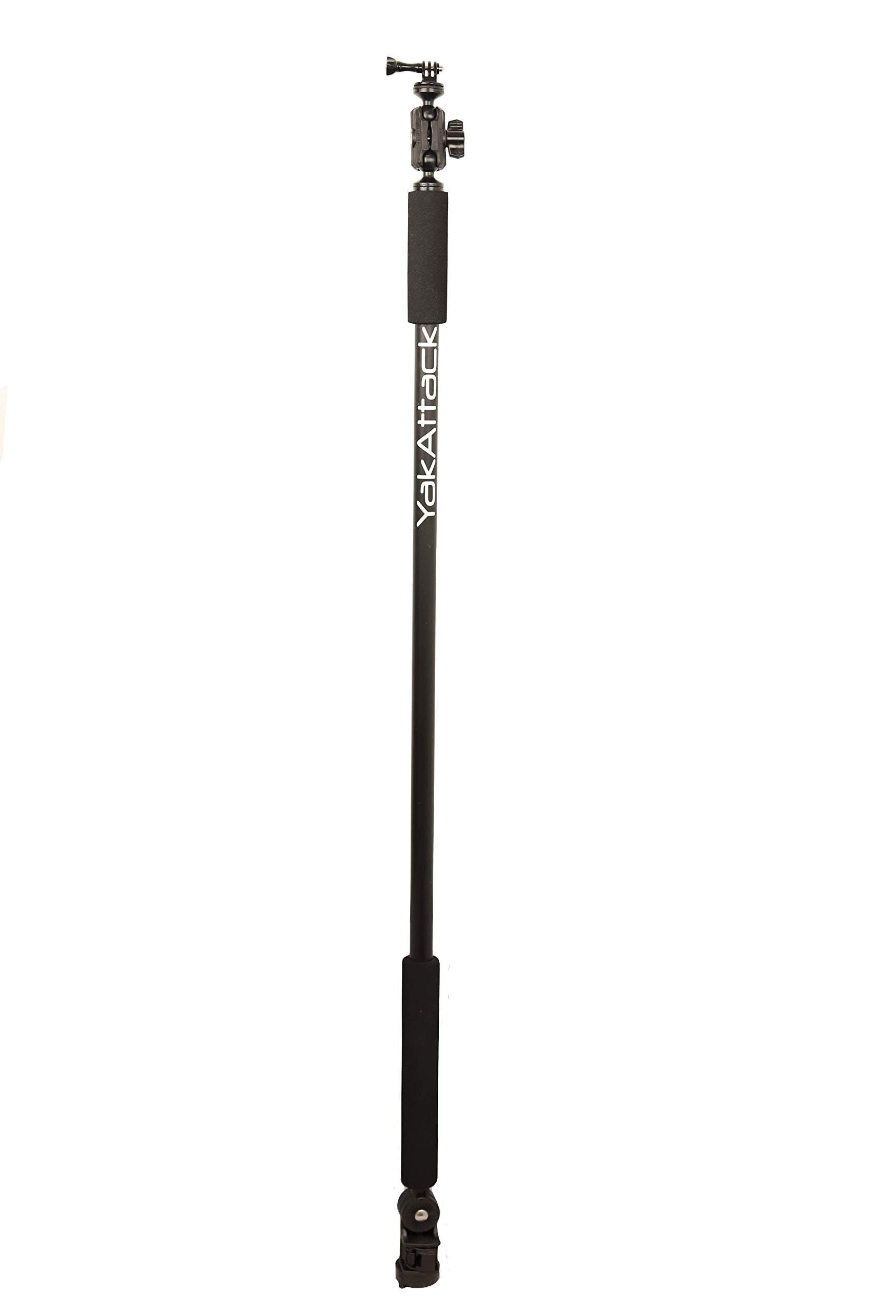 Boomstick Pro YakAttack Camera Mount | 51.5" Floating Aluminum Pole with LockNLoad Base | Includes GoPro & 1/4-20 Camera Attachments | 360° Rotation | Made in USA