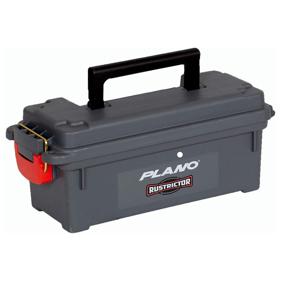 Plano Field Rustrictor Ammo Box Shot Shells, Gray All-Weather & Anti-Rust Ammunition Storage, Compact Plastic Waterproof Ammo Can, Holds 4 Boxes of Ammunition