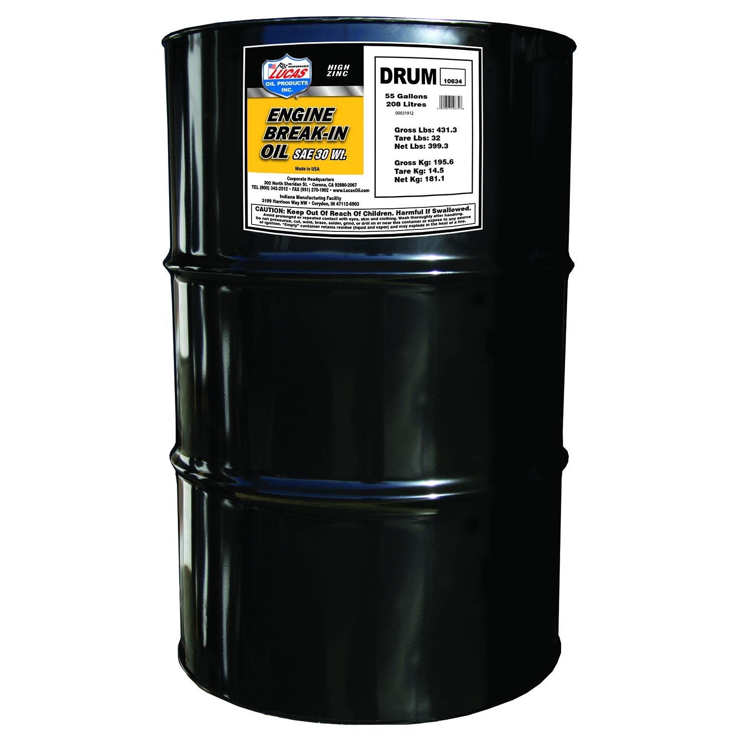Break-In Oil SAE 30/1x1/55 Gallon Drum