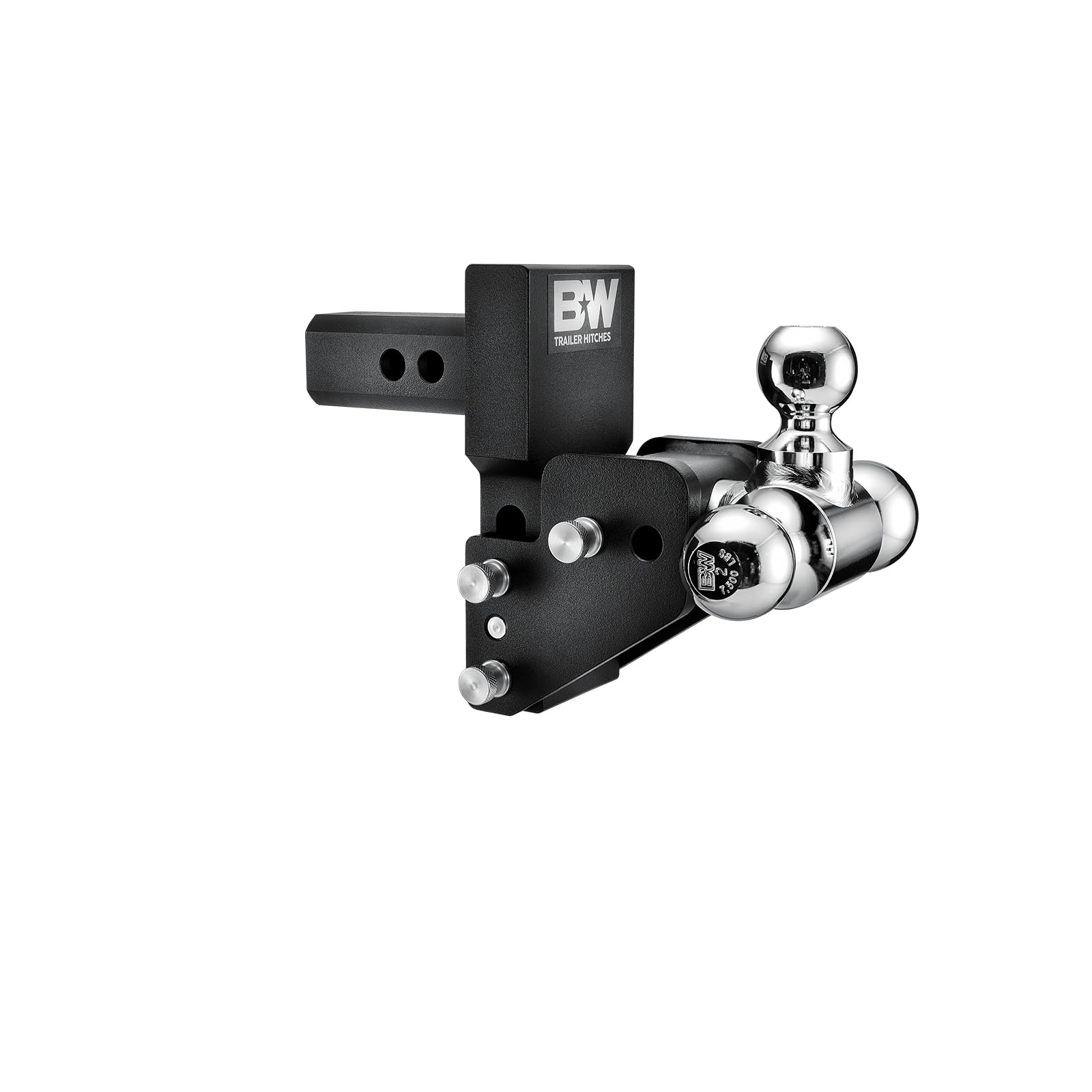 MultiPro B&W Trailer Hitches Tow & Stow Adjustable Trailer Hitch Ball Mount Compatible with MultiPro Tailgate - Fits 2" Receiver, Tri-Ball (1-7/8" x 2" x 2-5/16"), 2.5" Drop, 10,000 GTW - TS10064BMP