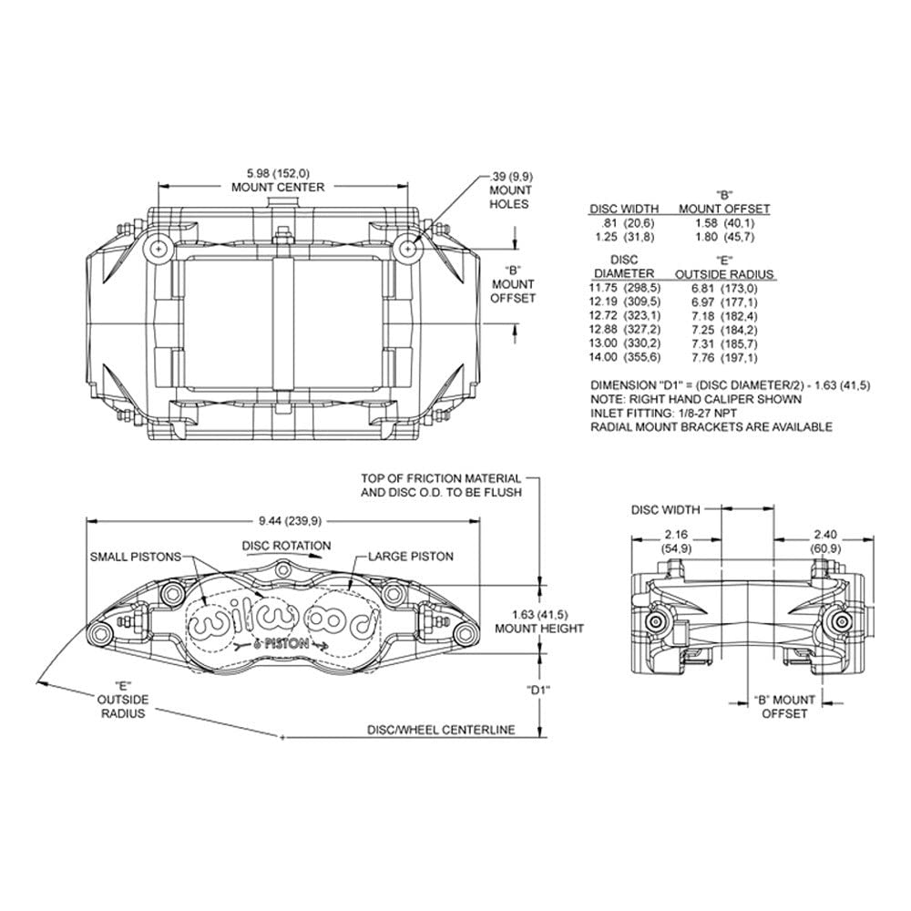 FSL6R-R/H Caliper