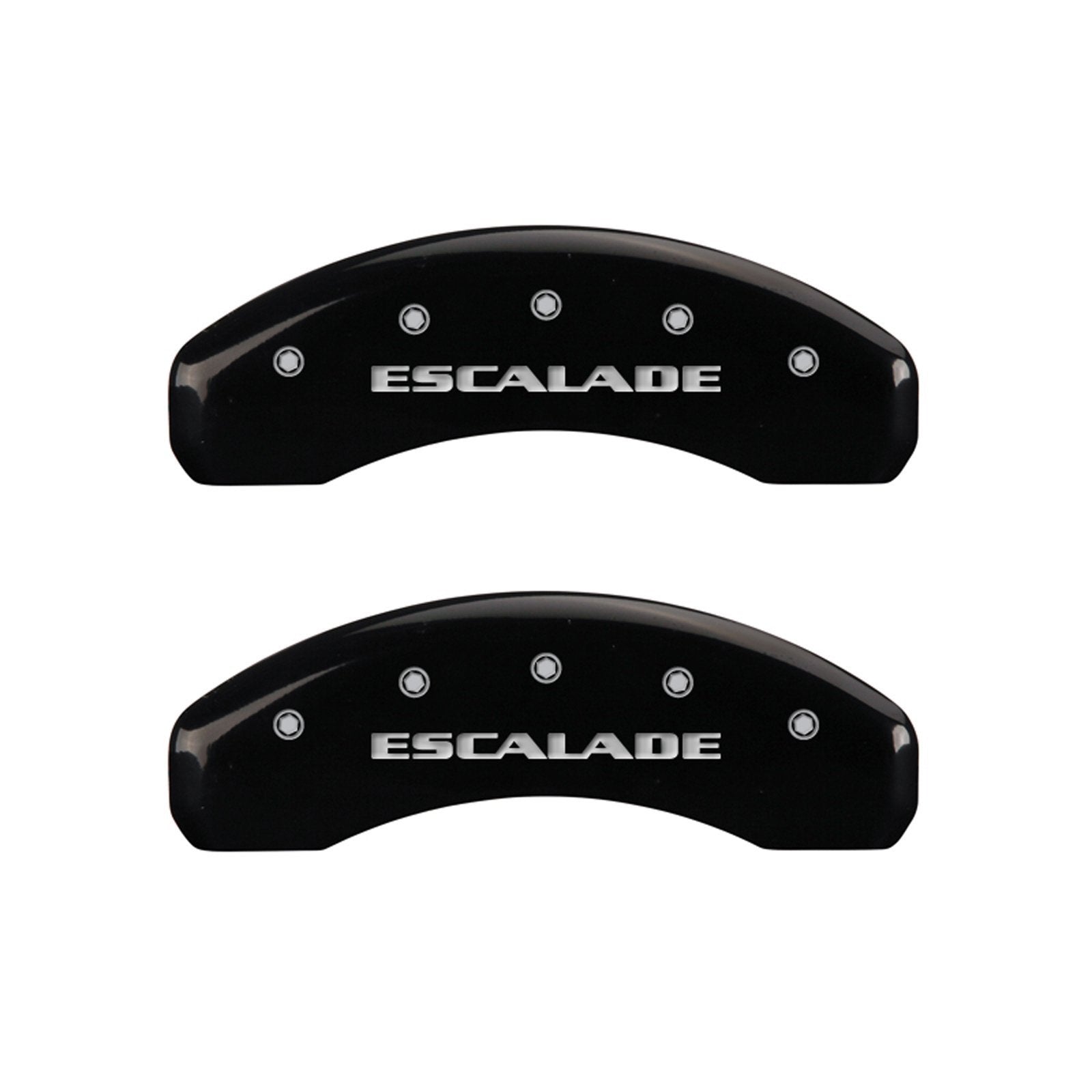 MGP Caliper Covers 'ESCALADE' 35014SESCBK Engraved Caliper Cover with Black Powder Coat Finish and Silver Characters, (Set of 4)