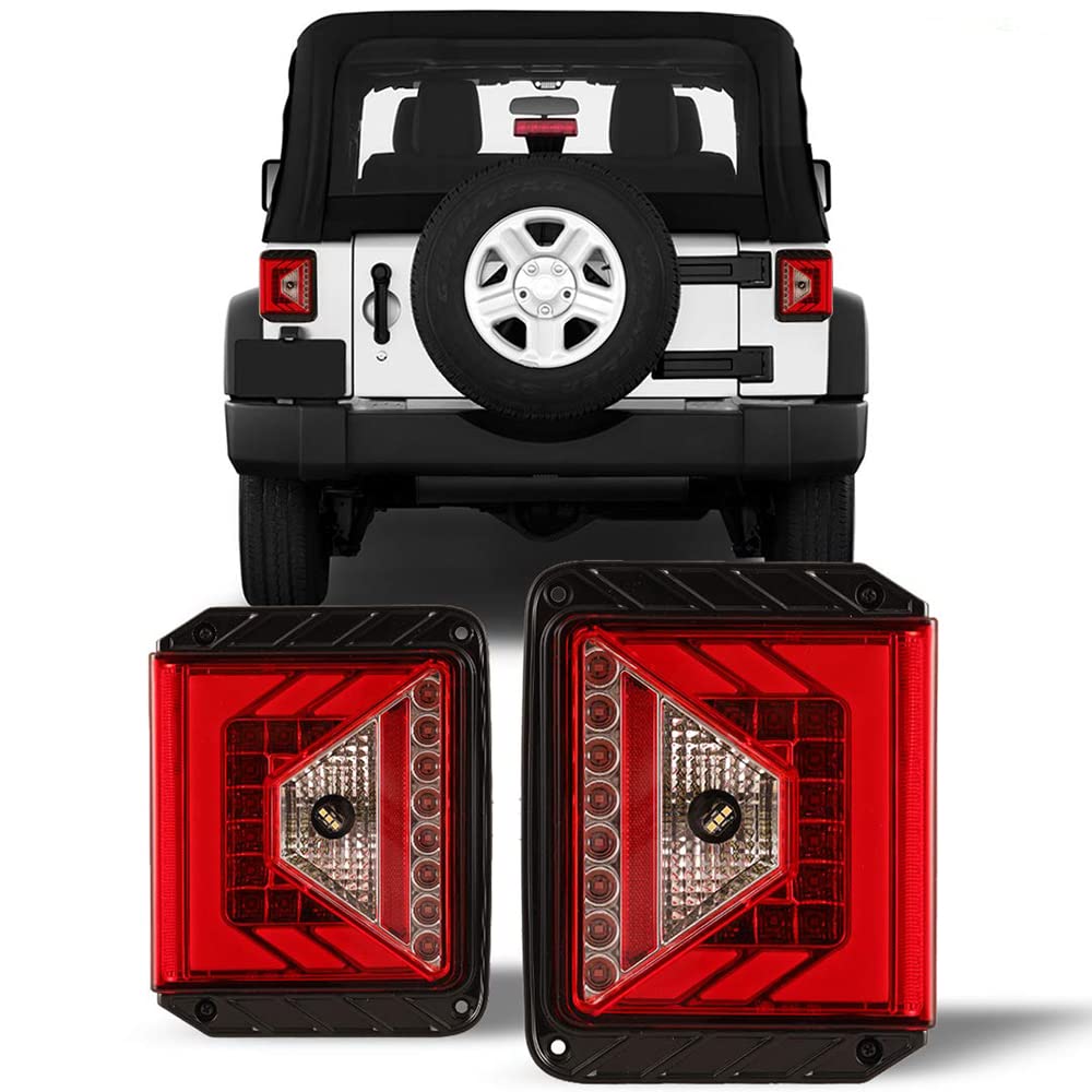 Renegade Series Winjet Compatible with [2007-2017 Jeep Wrangler] LED Tail Light… (Red)