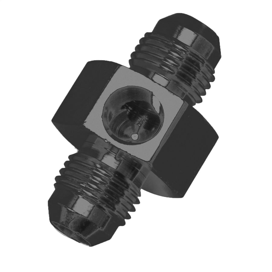 1/8" NPT PRESSURE PORT BLK ANODIZE FITTING -8 AN UNION
