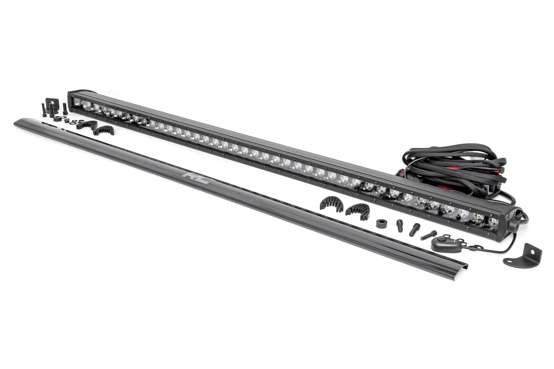 40" Rough Country Single Row LED Light Bar - 200W, 16,000 Lumens 5W CREE LEDs, Spot Focus Beam for Off-Road Trail Lighting