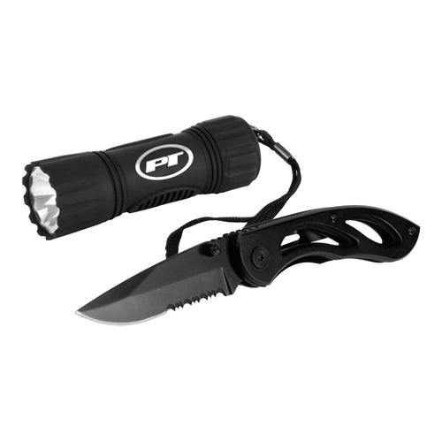 Power Tactical Knife Performance Tool W2491 and Composite Flashlight Set (Sold as 1 set)