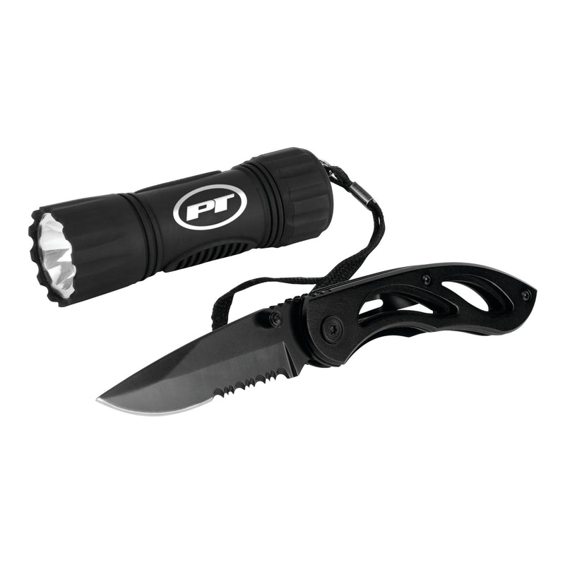 Power Tactical Knife Performance Tool W2491 and Composite Flashlight Set (Sold as 1 set)
