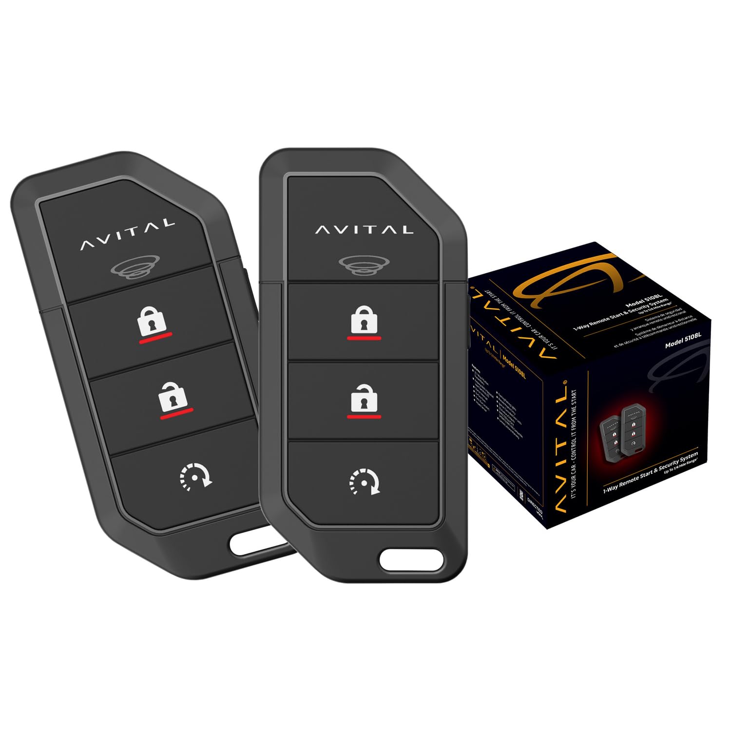 1-Way Avital 5108L Automotive Remote Start Security System with 2 Remotes