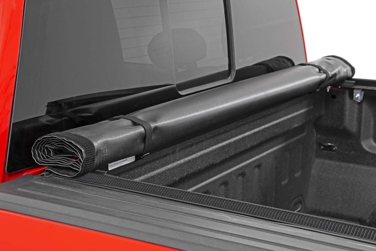 Rough Country Soft Roll-Up Truck Bed Cover for F-150, Lightning & Raptor Ford (2015–2026) – Fits 5'7 Bed, Low-Profile All-Weather Tonneau Cover