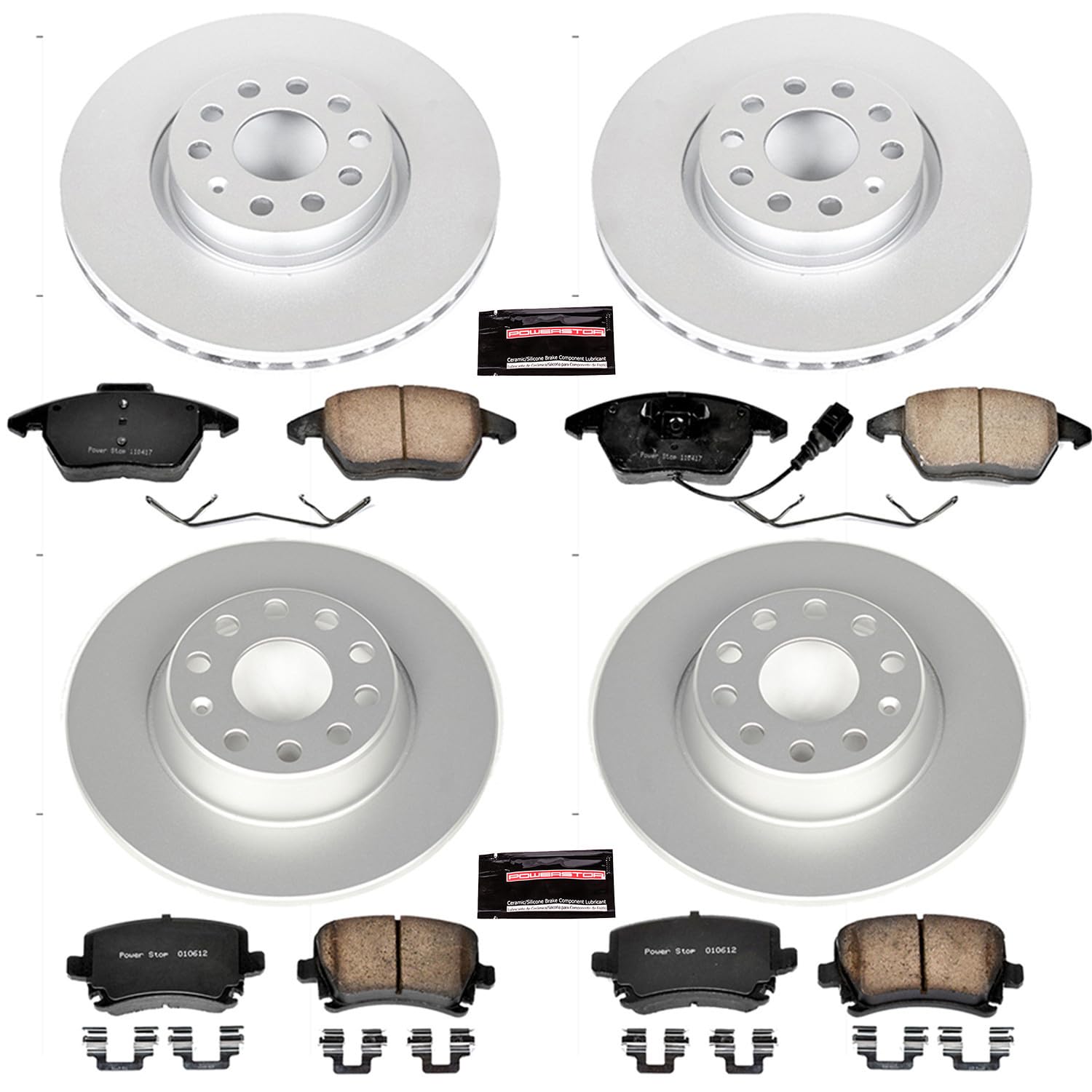 Power Stop Z23 Evolution Geomet Coated Brake Kit For Audi A3, Audi A3 Quattro, VW GTI, VW Jetta, VW Passat [Model Specific] CRK2260