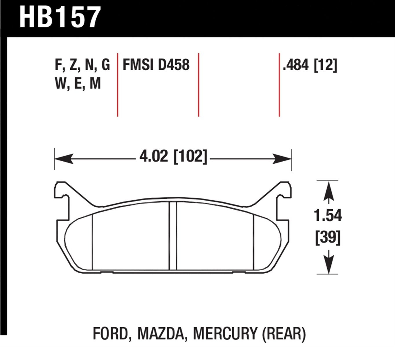 Hawk Performance Blue HB157E.484 9012 Motorsport Brake Pads