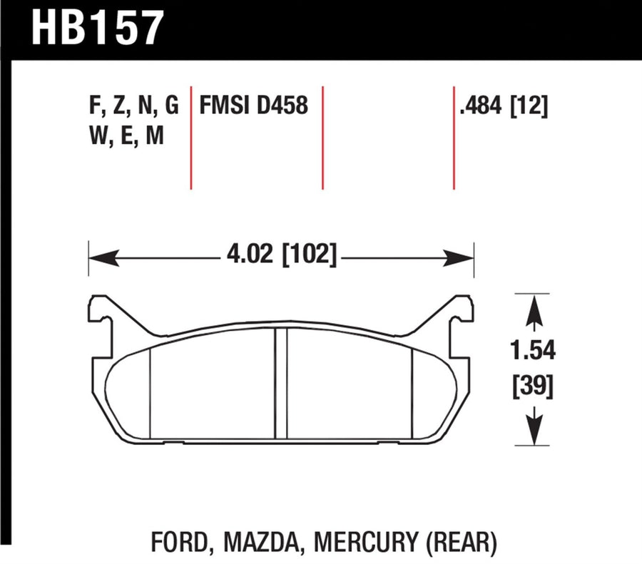 Hawk Performance Blue HB157E.484 9012 Motorsport Brake Pads