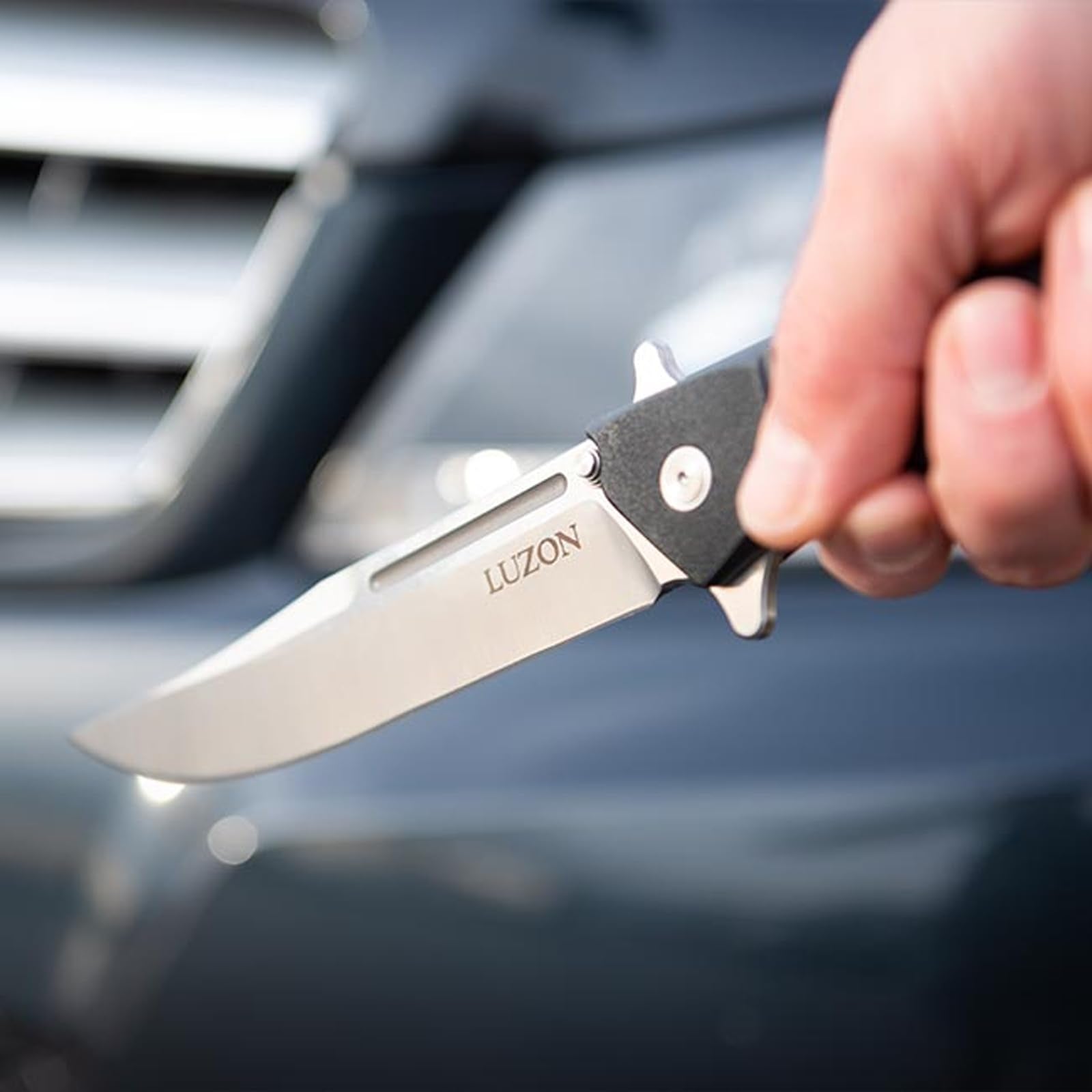 Luzon Series Cold Steel Folding Knife with Pocket Clip, Black/Silver