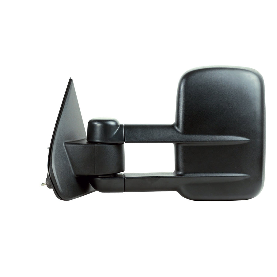 K Source Extendable Driver Side Towing Mirror for 2014-2019 Silverado/Sierra Pick-Up Full Size. 1st Design, Textured Black, Manual, Dual Lens, Foldaway