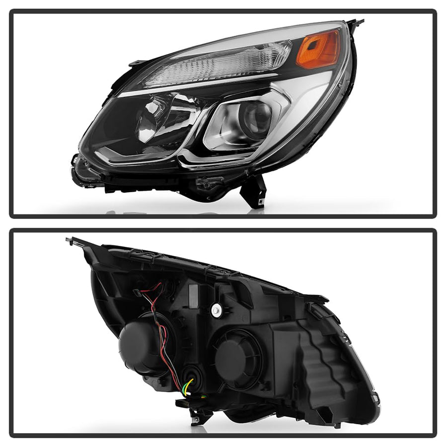 Chevy Equinox 2016-2017 Spyder (xTune) OEM Style Headlights - Left and Right - Low Beam-H11(Not Included) ; High Beam-9005(Not Included) ; Signal-7444NA(Not Included) -OE Chrome