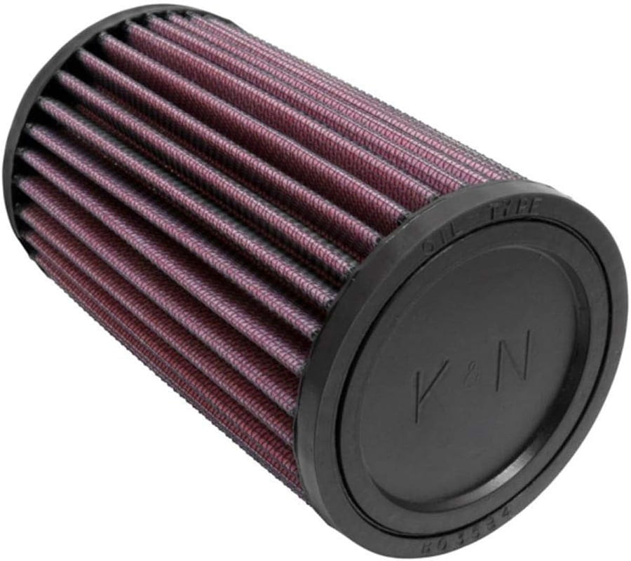High-Flow K&N Original Lifetime Universal Clamp-On Air Filter: High Performance, Premium, Washable: Flange Diameter: 2.4375 In, Filter Height: 6 In, Flange Length: 0.625 In, Shape: Round, RU-0820