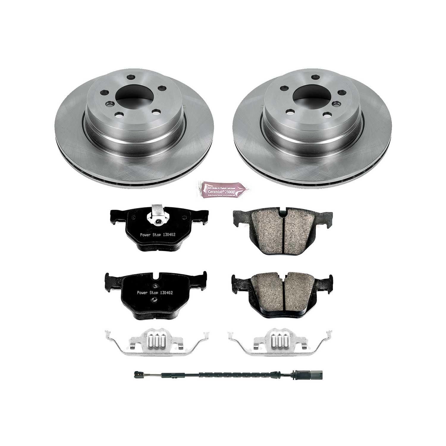 Power Stop KOE7429 Rear Replacement Brake Kit-OE Brake Rotors & Ceramic Brake Pads For BMW X5 2011-2018, BMW X6 2011-2019 [Model Specific]