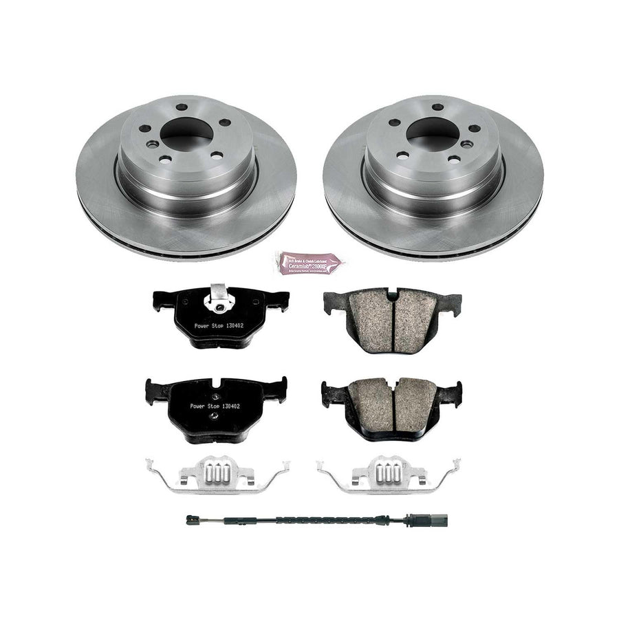 Power Stop KOE7429 Rear Replacement Brake Kit-OE Brake Rotors & Ceramic Brake Pads For BMW X5 2011-2018, BMW X6 2011-2019 [Model Specific]