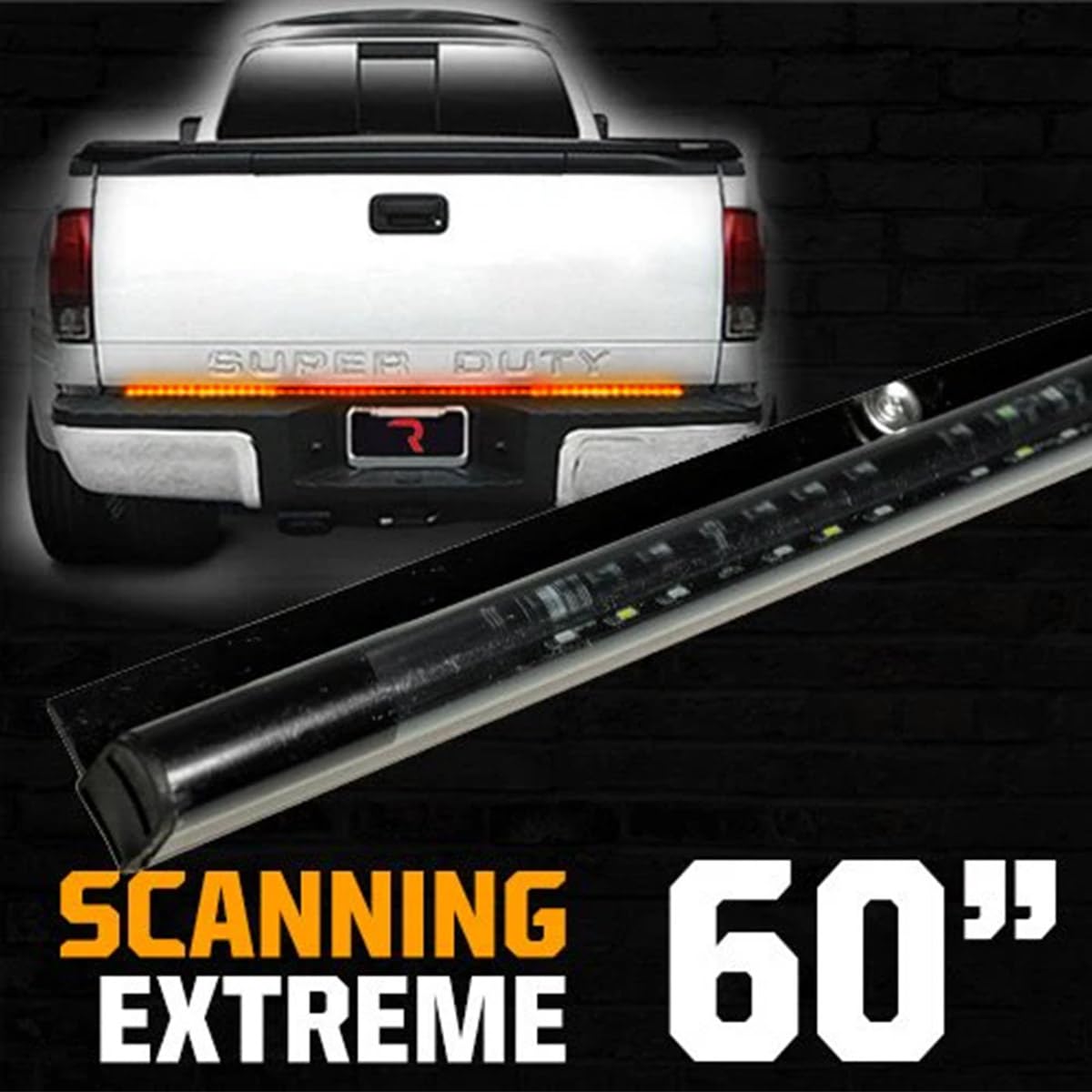 RECON - 60" Universal Fit Tailgate Light Bar High Power Running LED Lights with Scanning Amber Signals, Brake & Reverse Lights for Trucks & SUVS