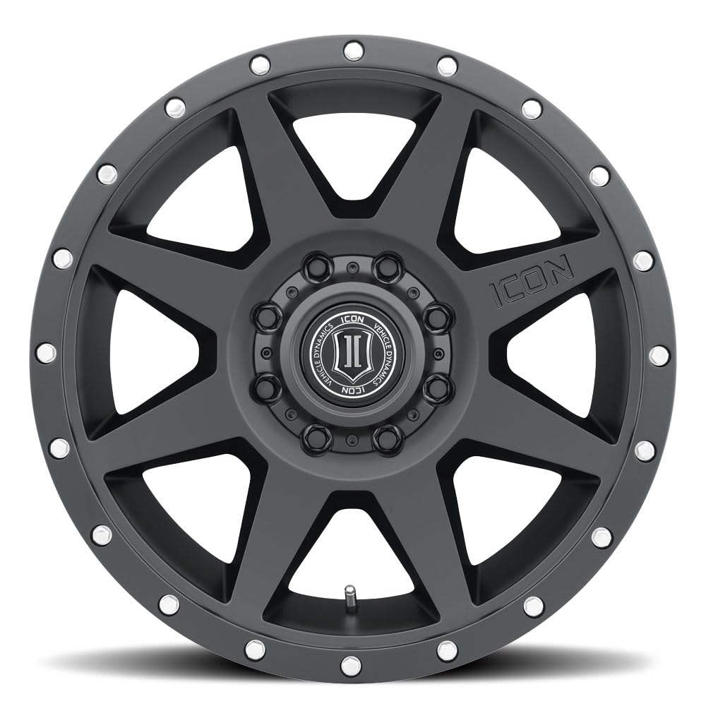 ICON Alloys Rebound, 20 x 9/8 x 6.5, Satin Black, 12mm Offset, 5.5" BS, 1820908055SB