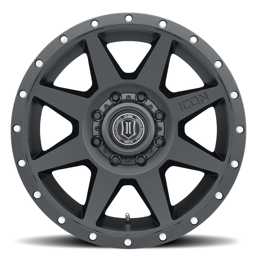 ICON Alloys Rebound, 20 x 9/8 x 6.5, Satin Black, 12mm Offset, 5.5" BS, 1820908055SB
