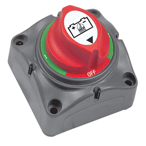 BEP Battery Switches 701S - 1-2-Both-Off, Gray, Red, 2.75" x 2.75" x 3"