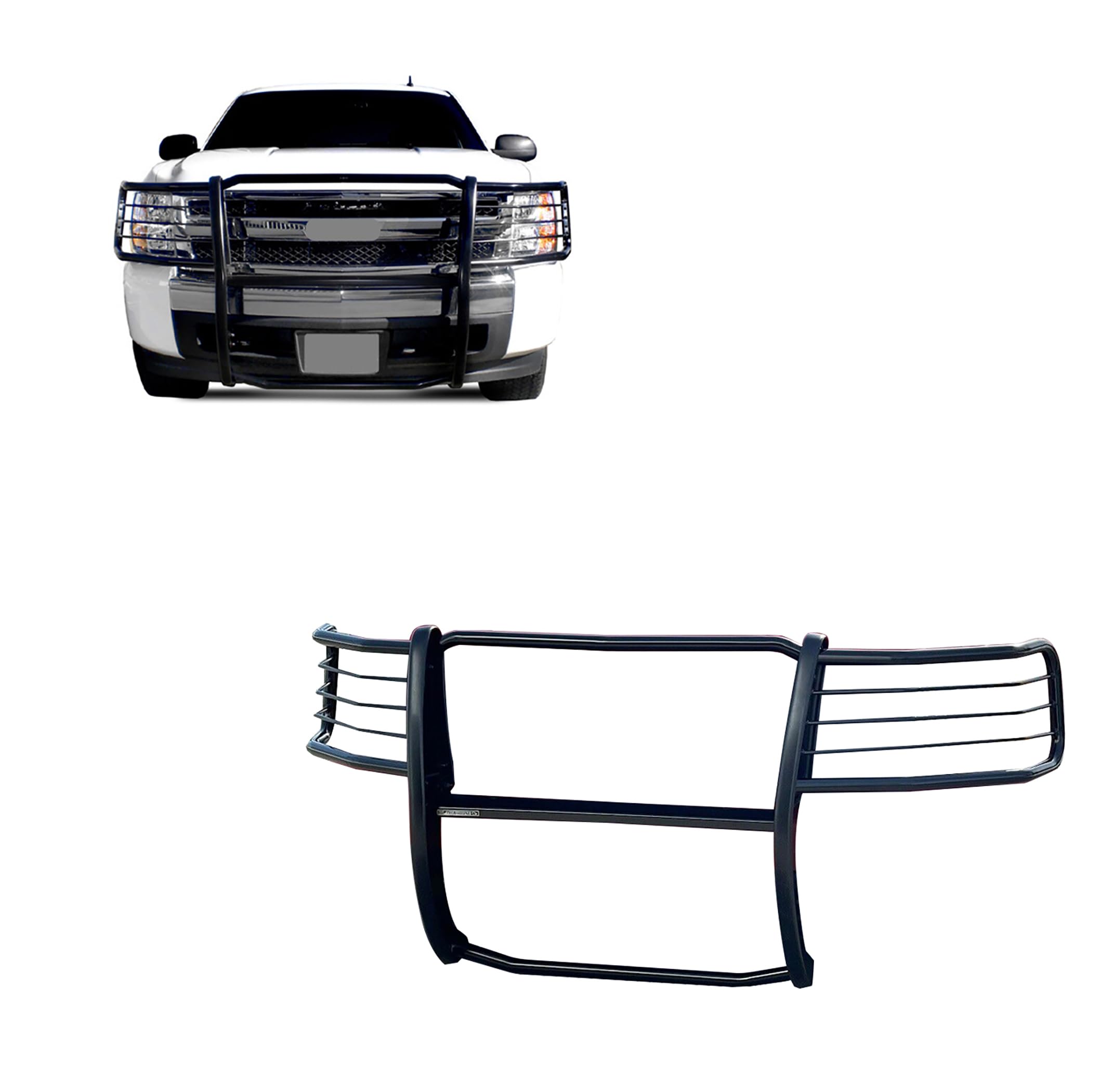 Bumper Guard Black Horse Grille brush Modular Compatible with 2007-2013 Chevrolet Silverado 1500-17A035700A2MA