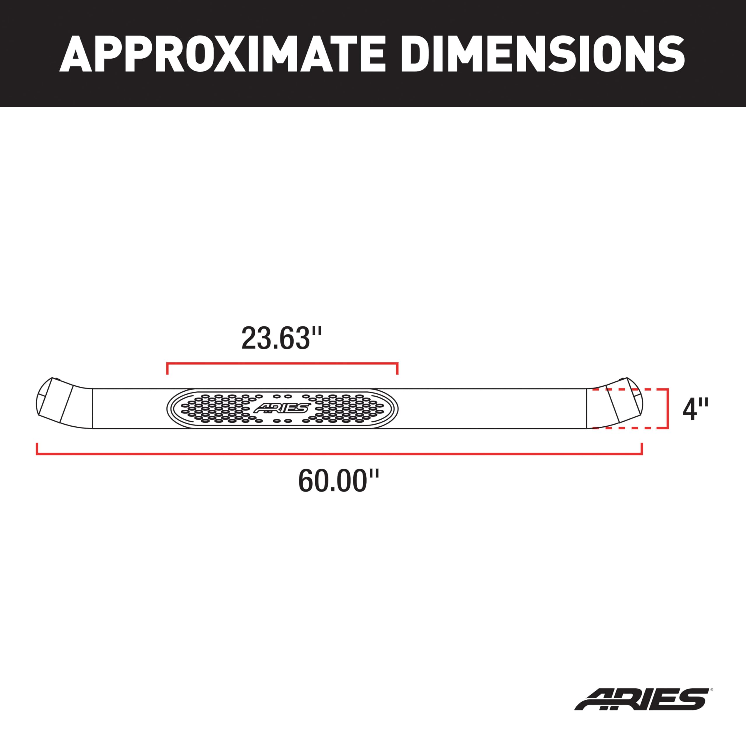 4-Inch Oval Black Steel ARIES Nerf Bars, Fits Select Ford Bronco 2-Door