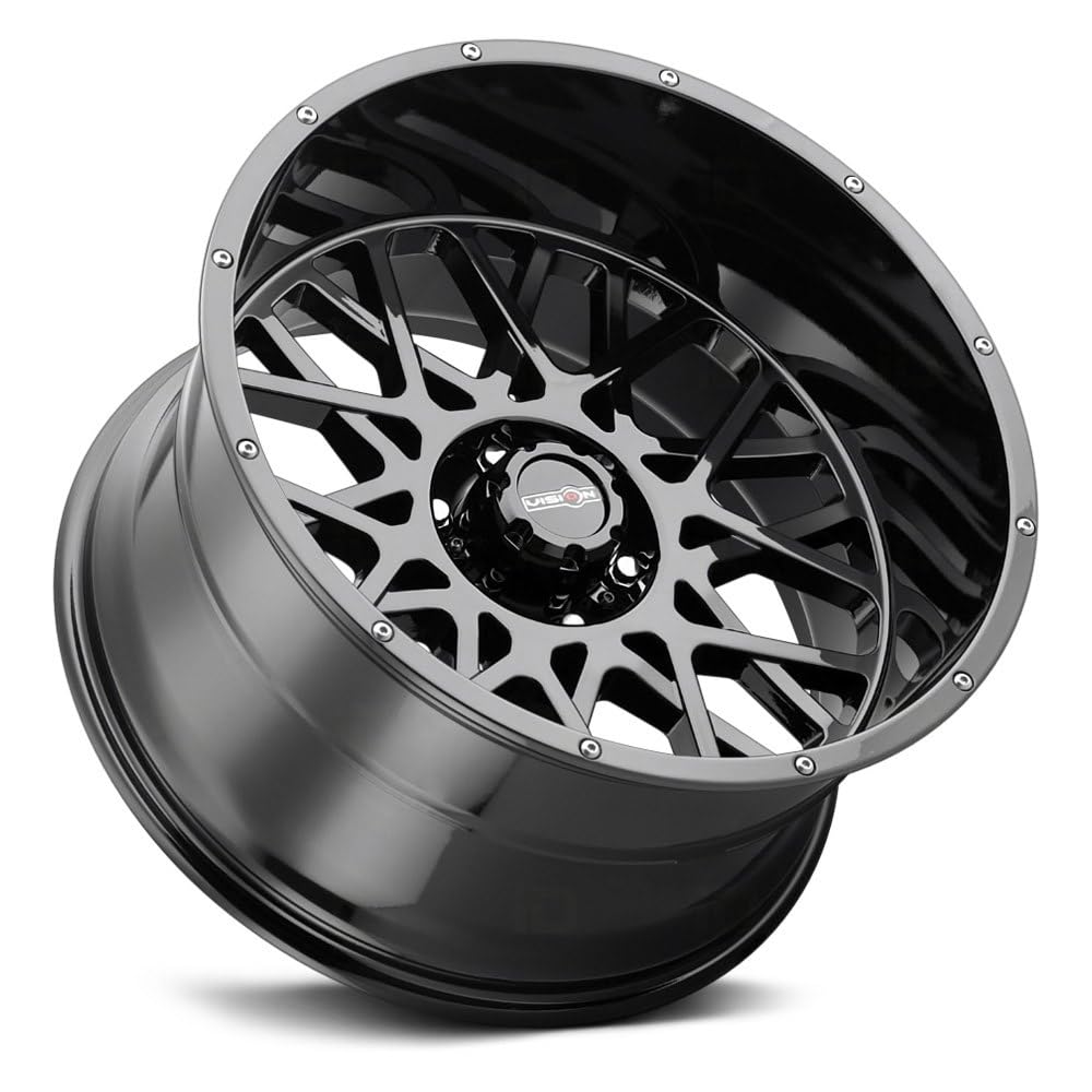 24x12 Vision 412 Rocker -51mm Gloss Black Wheel Rim 24" Inch