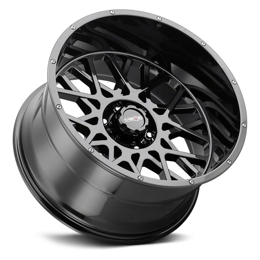 1-20x10 Vision Offroad Rocker 412 Black 6x5.5-25 Rim 412-20083GB-25!