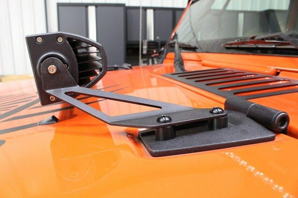 Jeep JK FISHBONE Hood Light Mount Brackets 07-18 Wrangler JK