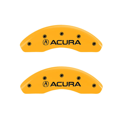 MGP Caliper Covers Yellow 39019SRDXYL Cover (Set of 4, Engraved Front: Acura - Engraved Rear: RDX, Yellow powder coat finish, black characters)