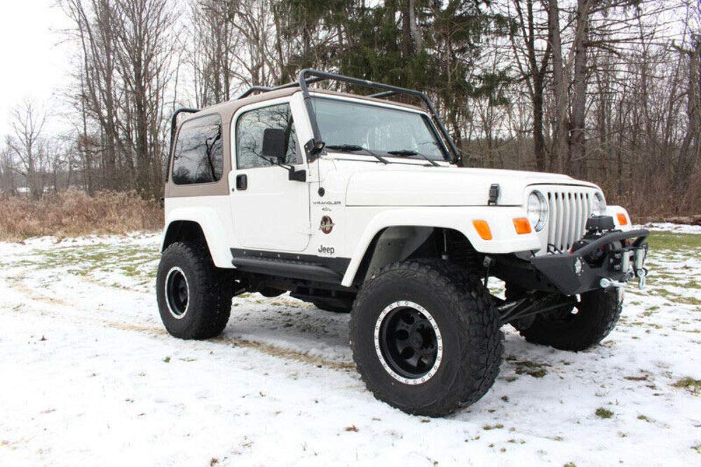 Jeep TJ Rock Slider W/Tube Step Fishbone Offroad - FB23028 97-06 Wrangler TJ Steel Black Textured Powdercoat