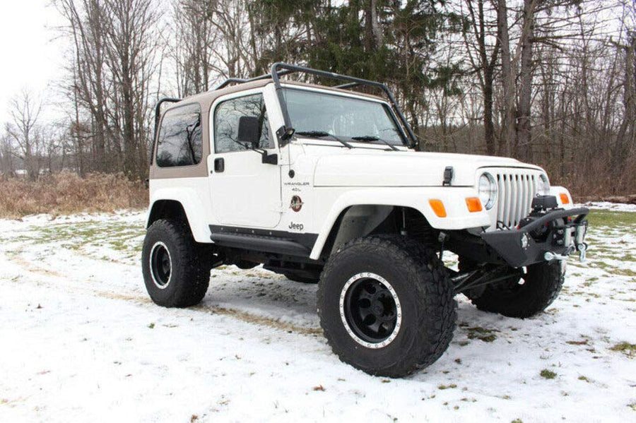 Jeep TJ Rock Slider W/Tube Step Fishbone Offroad - FB23028 97-06 Wrangler TJ Steel Black Textured Powdercoat