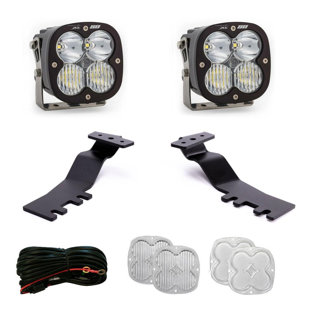 Baja Designs A-Pillar Light Kit XL80 LED for Toyota Tacoma 2024+ - 9 PCS LED Light Kit with Toggle Harness, A-Pillar Brackets, and 2 Full Lens Replacement Kits (Driving Combo; Clear)