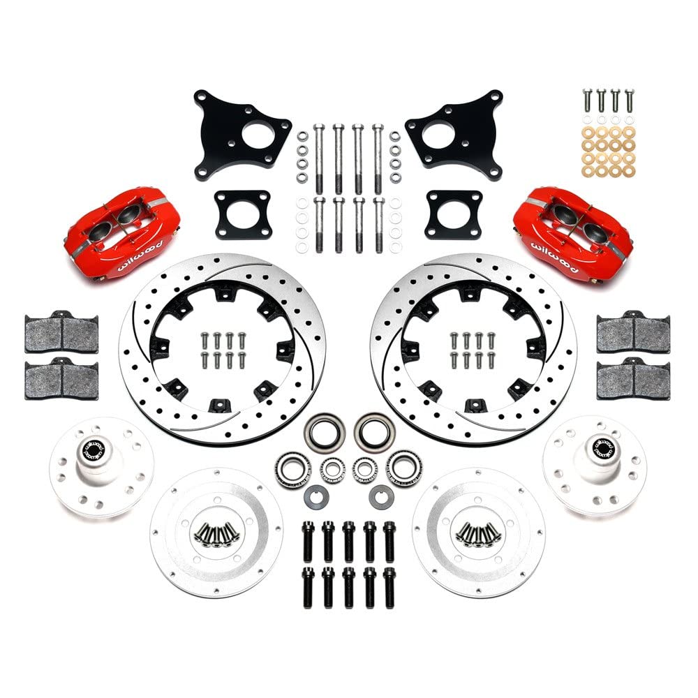 FDL Front Kit, WILWOOD 140-13395-DR 12.19", Drilled, Red AMC 71-76 OE Disc w/o Bendix Brakes