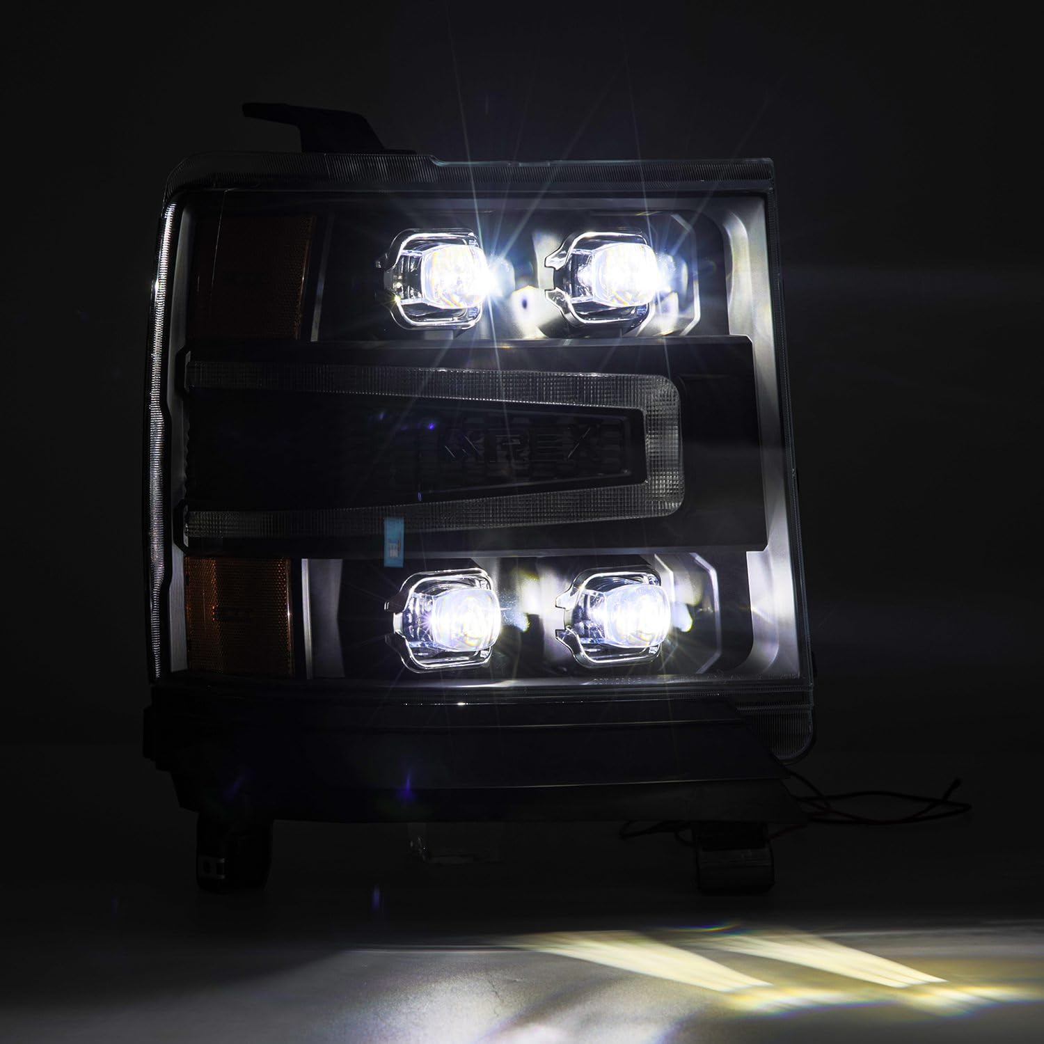 AlphaRex USA NOVA-Series 16-18 Chevy 1500HD LED Proj Headlights BK w/Actv Lgt/SeqSig & DRL (Req 810023)
