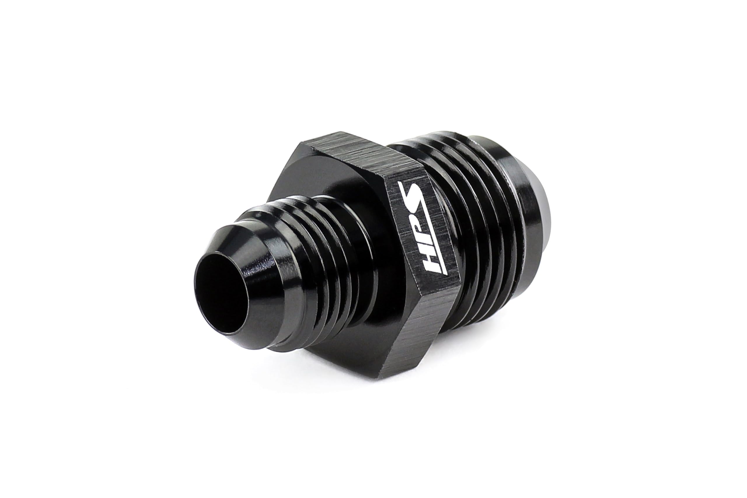 AN919-12 HPS AN Male To Male Reducer Union Coupler Adapter Fitting, Aluminum, Size: AN-8 to AN-6, Angle: Straight, Black