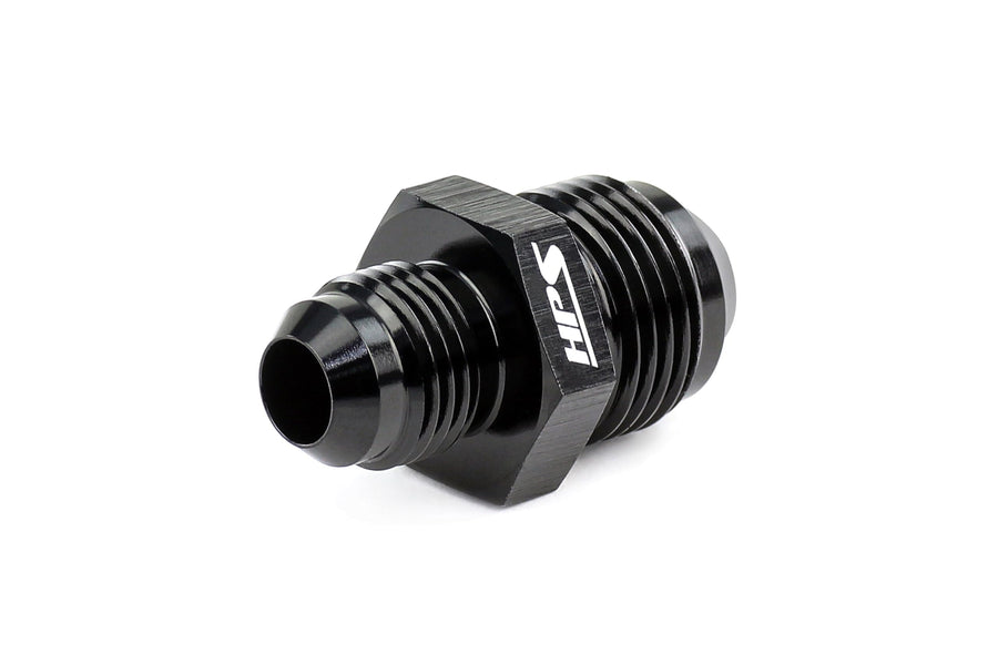 AN919-8-4 HPS Male To Male Reducer Union Coupler Adapter Fitting, Aluminum, Size: AN-8 to AN-4, Angle: Straight, Black