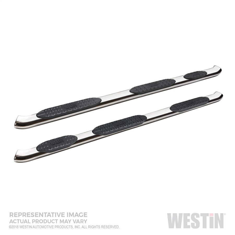 Westin PRO TRAXX 5 Oval Wheel to Wheel Nerf Bars fits 2019-2025 Ram 1500 Crew Cab 6'5" Bed (Exc 1500 Classic) Stainless Steel Pair