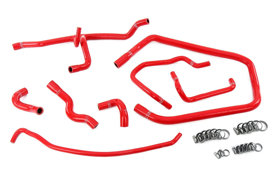HPS Performance Silicone Red Heater, Throttle Body, Expansion Tank Coolant Hose Kit Compatible for 1992-1995 BMW 325i 325is 2.5L E36 M50, 57-2137-RED
