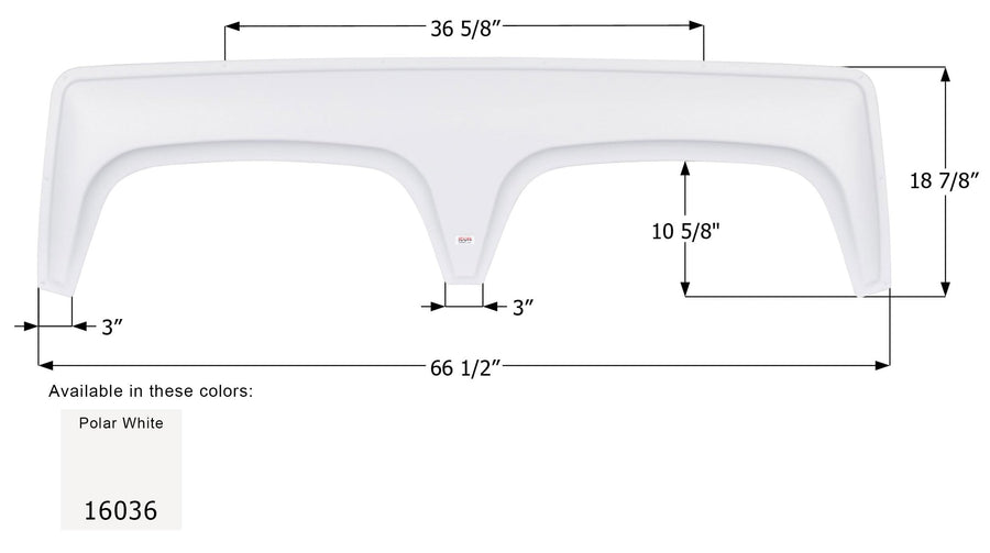 Tandem Axle Fender Skirt ICON 16036 FS6036 for Fleetwood - Polar White