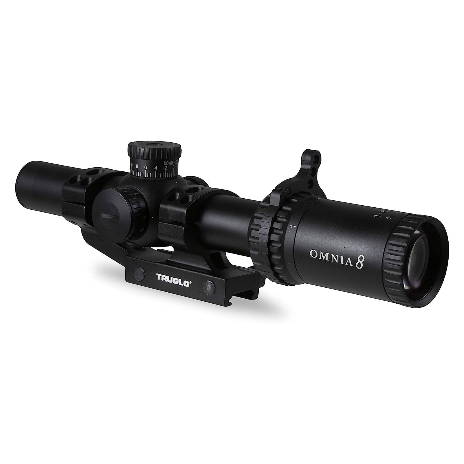 Omnia TRUGLO Tactical Hunting Shooting Durable Fogproof Shock Resistant 30mm One-Piece Aluminum Tube Illuminated All Purpose Tactical Reticle Riflescope | Flip-Up Lens Cap Included | 8 1-8X24 30MM