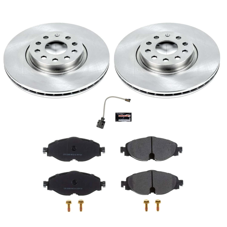 Power Stop KOE7082 Replacement Front Stock Brake Kit For Audi A3, Audi A3 Quattro, Audi A3 Sportback e-tron, Audi TT Quattro, VW GTI, VW Golf Alltrack, VW Passat, VW Taos [Model Specific]